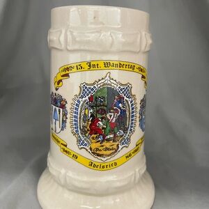 1986 GERMAN WANDERTAG BEER MUG WEST GERMANY MINT CONDITION 6.25" TALL